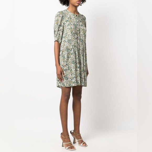 ZADIG & VOLTAIRE Risla Dress Medium Risla Liberty-floral Crinkle Dress In Gelb - Picture 3 of 11